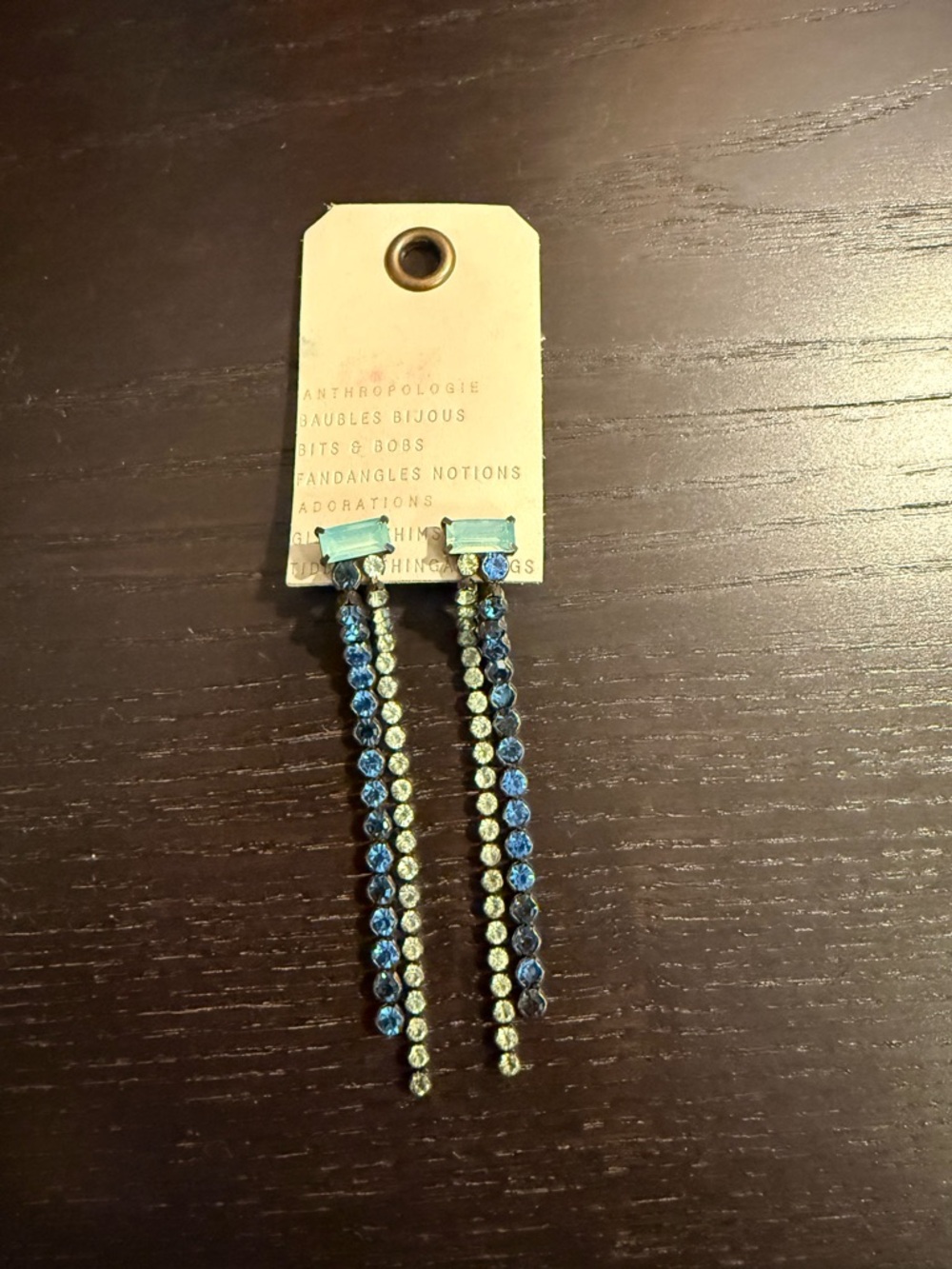 Anthropologie Gold-Tone Faceted Drop Earrings- NWT